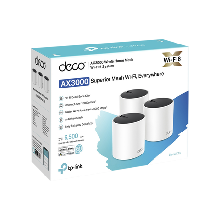 Kit 3 routers inalámbricos mesh interior para hogar / doble banda wi-fi 6 ax3000 mbps / 3 puerto gigabit wan/lan / 2 antenas in