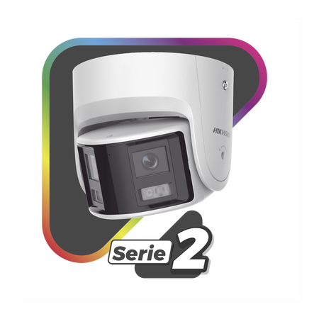 [flexvu] [protecciÓn activa] turret ip panorámica 4 megapíxel / 2 lentes 2.8 mm (180°) / imagen a color 24/7 (colorvu) / poe